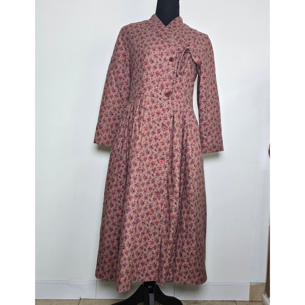 Women's Floral Prairie Coat Size Small Pink Cottagecore Long Coat fairycore